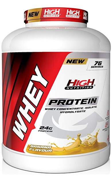 High Nutrition Whey Protein 2280 Gr Muz Aromalı Protein Tozu 24 Gram Proteinn