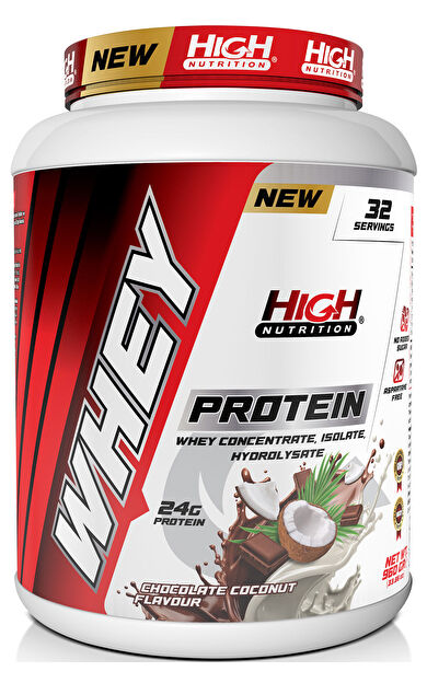 High Nutrition Whey Protein 960 gr Çikolata Hindistan Cevizi Aromalı Protein Tozu 24 gram Protein 32 Servis