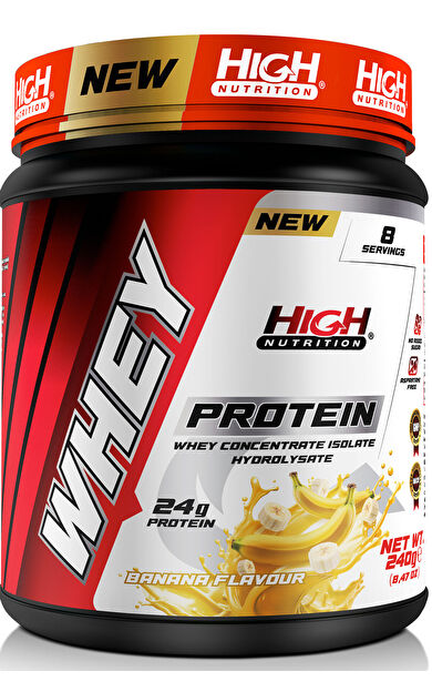 High Nutrition Whey Protein 240 gr Muz Aromalı Protein Tozu 24 gram Protein
