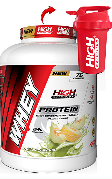 High Nutrition Whey Protein 2280 gr Kavun Aromalı Protein Tozu 24 gram Protein 76 Servis Shaker Hediye