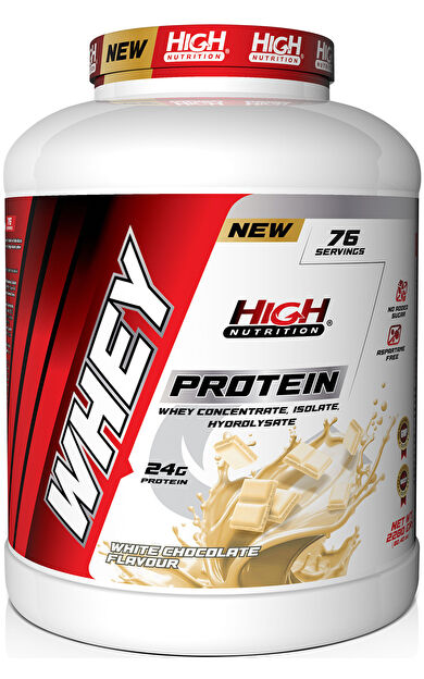 High Nutrition Whey Protein 2280 gr Beyaz Çikolata Aromalı Protein Tozu 24 gram Protein 76 Servis