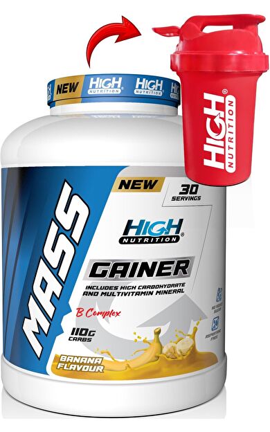High Nutrition Mass Gainer 3600 gr Muz Aromalı Kilo Almaya Yardımcı Hacim Kütle Kas Artırma Karbonhidrat Tozu