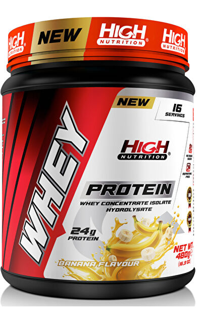 High Nutrition Whey Protein 480 gr Muz Aromalı Protein Tozu 24 gram Protein