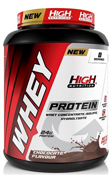 High Nutrition Protein Tozu 240 Gr Çikolata Aromalı Whey Protein 24 Gram Protein 8 Servis