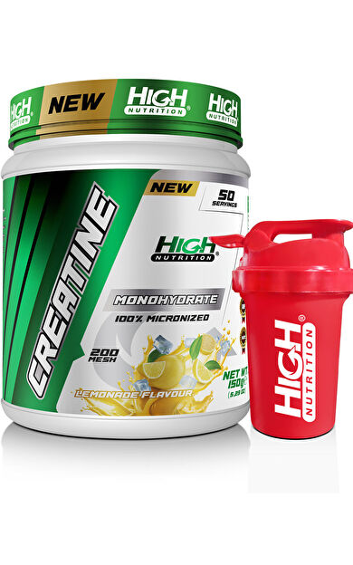 High Nutrition Micronized Creatine Monohydrate 150 Gr 50 Servis Kreatine Limon Aromalı