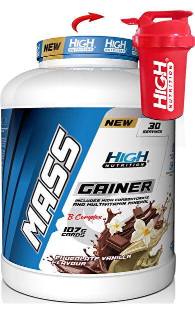 High Nutrition Mass Gainer 3600 Gr Çikolata Vanilya Aromalı Kilo Almaya Yardımcı Hacim Kütle Kas Karbonhidrat Tozu
