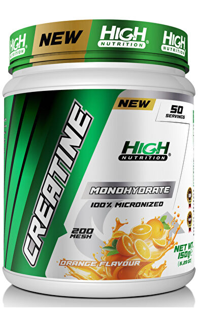 High Nutrition Micronized Creatine Monohydrate 150 Gr 50 Servis Kreatine Portakal Aromalı
