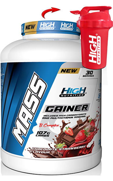 High Nutrition Mass Gainer 3600 Gr Çikolata Çilek Aromalı Kilo Almaya Yardımcı Hacim Kütle Kas Karbonhidrat Tozu