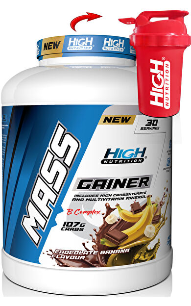 High Nutrition Mass Gainer 3600 Gr Çikolata Muz Aromalı Kilo Almaya Yardımcı Hacim Kütle Kas Karbonhidrat Tozu