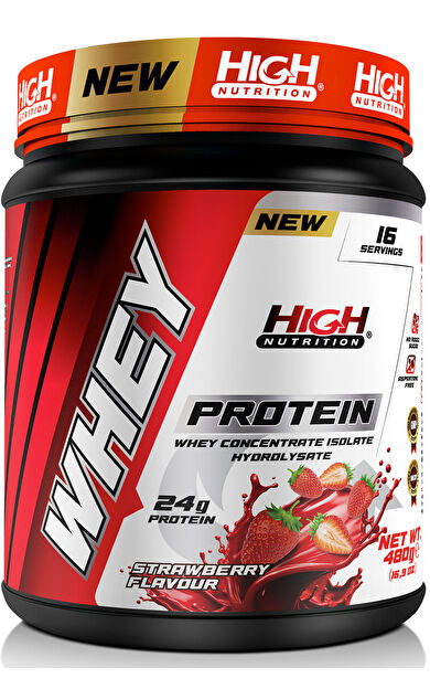 High Nutrition Whey Protein 480 gr Çilek Aromalı Protein Tozu 24 gram Protein