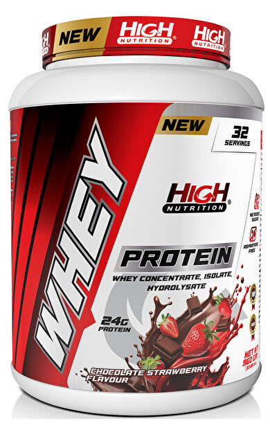 High Nutrition Whey Protein 960 gr Çikolata Çilek Aromalı Protein Tozu 24 gram Protein 32 Servis