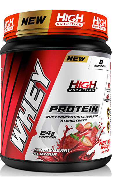 High Nutrition Whey Protein 240 gr Çilek Aromalı Protein Tozu 24 gram Protein