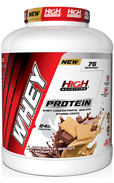 High Nutrition Protein Tozu 2280 Gr Çikolata Bisküvi Aromalı Whey Protein 24 Gram Protein 76 Servis