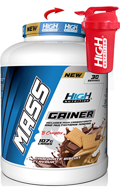 High Nutrition Mass Gainer 3600 Gr Çikolata Bisküvi Aromalı Kilo Almaya Yardımcı Hacim Kütle Kas Karbonhidrat Tozu