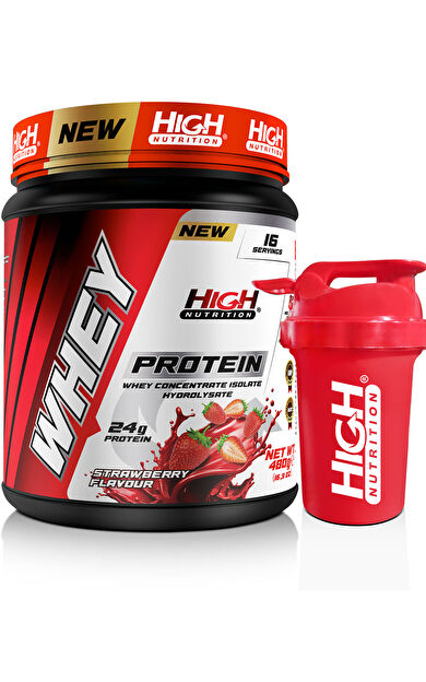 High Nutrition Whey Protein 480 gr Çilek Aromalı Protein Tozu 24 gram Protein 16 Servis