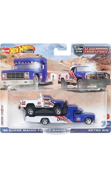 Hot Wheels Premium HKF38 Team Transport '80 Dodge Macho Power Wagon / Retro Rig (#51)