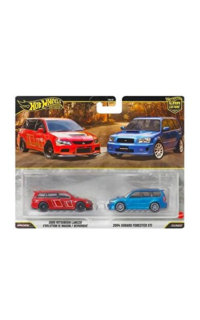 Hot Wheels Premium JHW46 Car Culture 2 Pack Mitsubishi Lancer Evolution IX Wagon Remorque // 2004 Subaru Forester STI