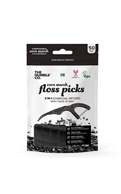 The Humble Co Kömür Etkisi ve Nane Tadı Kürdanlı Diş İpi 50 Adet