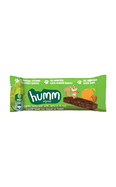 HUMM Organik Vegan Kayısılı ve Fındıklı Yulaf Bar 27g