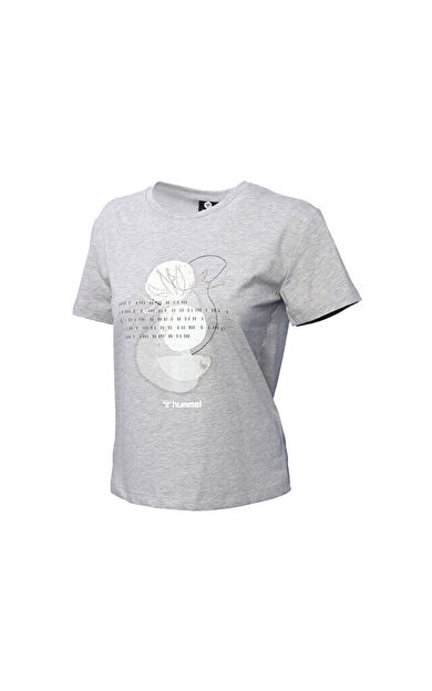 Hummel Hmltobino T-Shirt Kadın Günlük Tişört 911549-2010 Gri