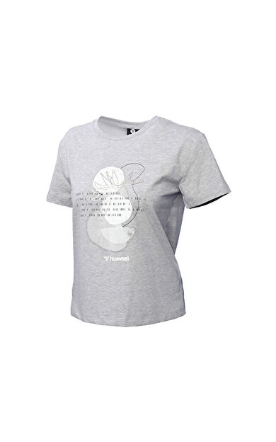 Hummel Hmltobino T-Shirt Kadın Günlük Tişört 911549-2010 Gri