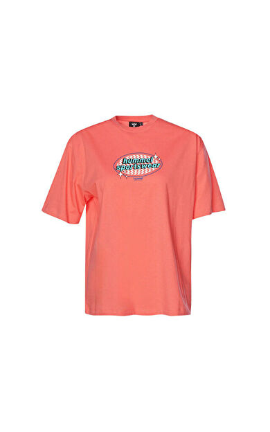 Hummel Patez Oversize T-Shirt Kadın Günlük Tişört 912150-9952 Turuncu