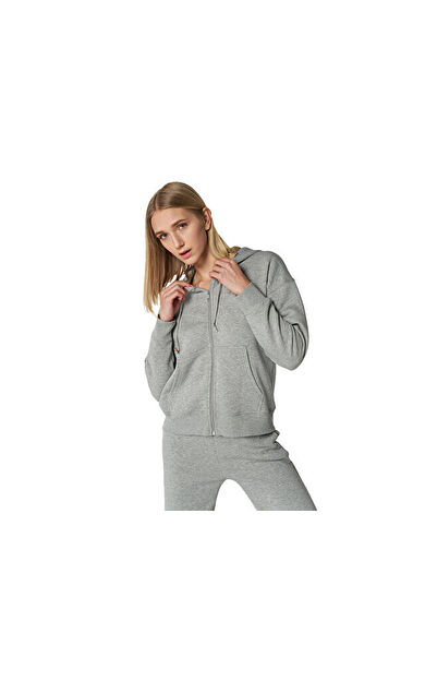 Hummel Hmlipomea Zip Hoodie Kadın Günlük Sweatshirts 921694-2006 Gri