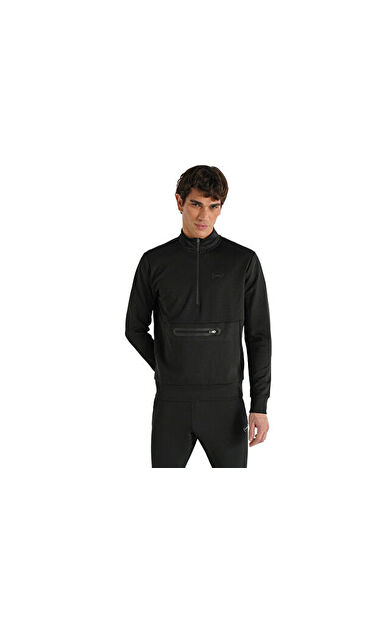 Hummel Loton Zıp Nk Sweatshırt Erkek Günlük Sweatshirts 922255-2001 Siyah