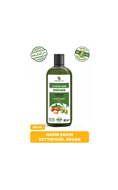 Hunca Care Zeytinyağı & Argan Narin Bakım Şampuanı 485 Ml