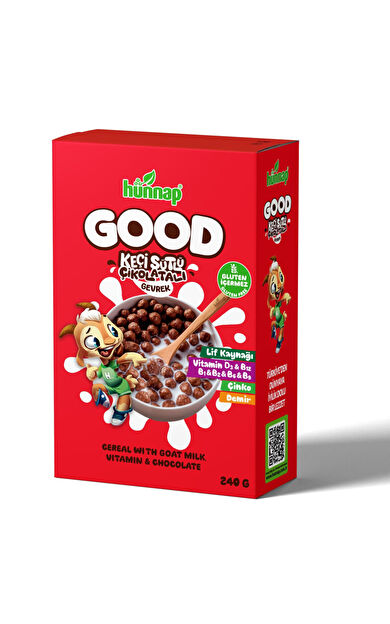 Hünnap Good Keçi Sütlü Çikolatalı Gevrek 240 Gr ( Kahvaltılık )