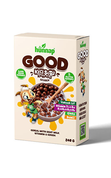 Hünnap Good Keçi Sütlü Vitaminli Kakaolu Gevrek 240 Gr ( Kahvaltılık )