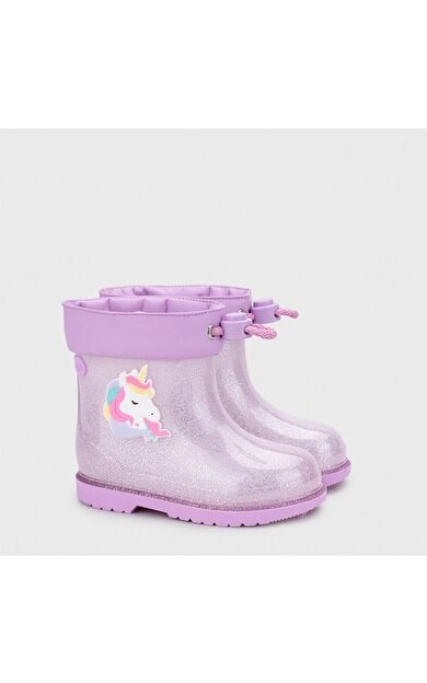 W10339 BIMBI UNICORNIO GLITTER Kız Çocuk Lila Simli Yağmur Çizmesi