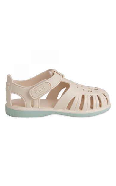 Bb355 Tobby Solid Bicolor Bej Çocuk Sandalet