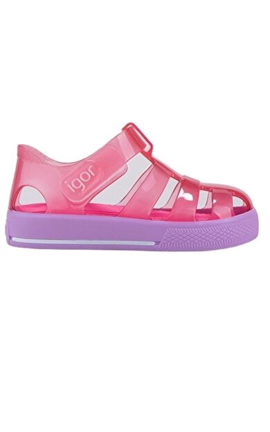 S10270-018 Star Bicolor Çocuk Kırmızı Mor Sandalet
