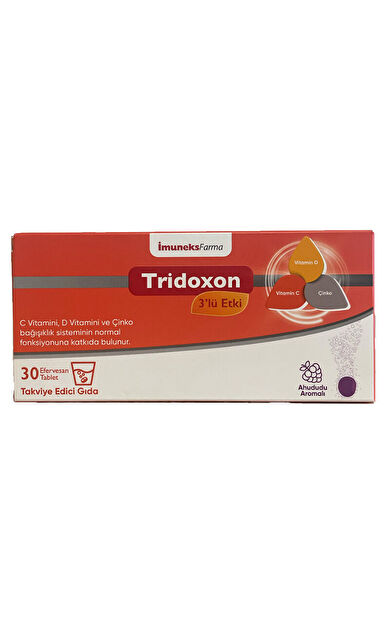 İmuneks Farma Tridoxon 3'lü Etki Takviye Edici Gıda 30 Efervesan Tablet