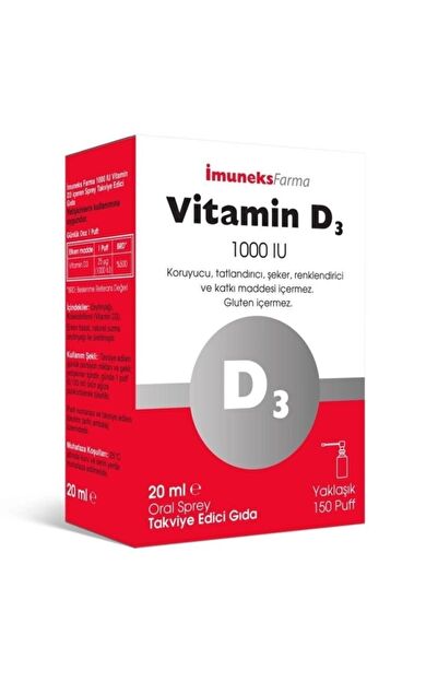 İmuneks Vitamin D3 1000 IU Sprey 20 ml