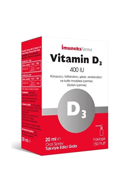 İmuneks Vitamin D3 400 IU Sprey 20 ml