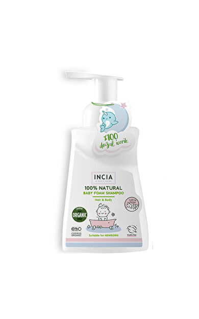 Incia Bebekler İçin Doğal Köpük Şampuanı Saç ve Vücut İçin 200 ml