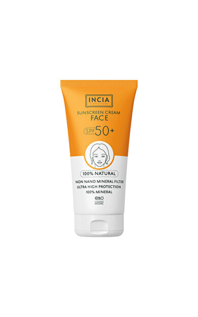 INCIA Yüz İçin %100 Doğal Güneş Kremi 50 SPF 50 ml