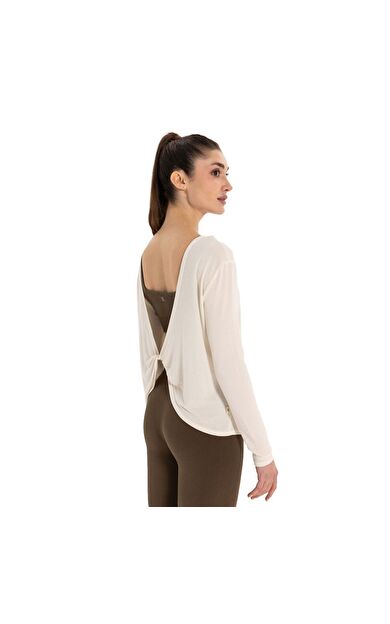 Inguz Sırt Detay Uzun Kollu Modal Yoga T-Shirt