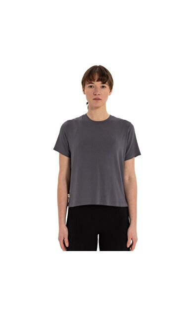 Inguz Modal Bisiklet Yaka Basic Yoga T-Shirt Gri