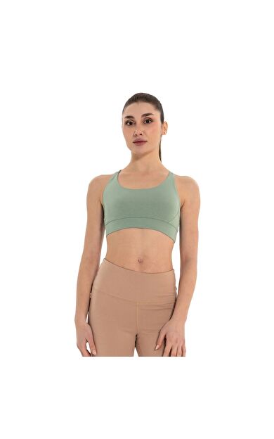 Inguz Çift Askılı Sırtı Çapraz Yoga Büstiyer Açık Yeşil