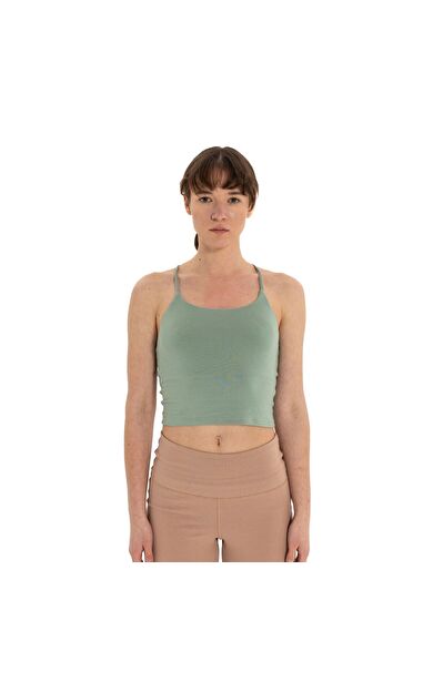 Inguz Sırt Detay İnce Askılı T-Shirt Açık Yeşil