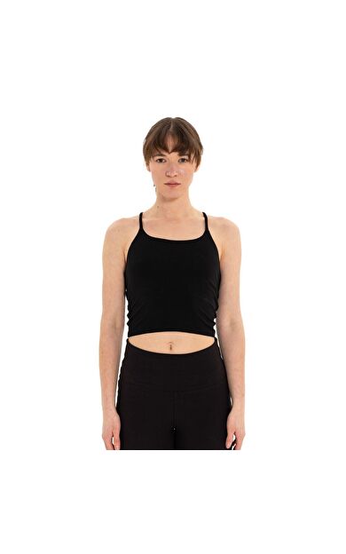 Inguz Sırt Detay İnce Askılı T-Shirt Siyah