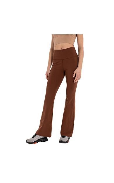 Inguz Roll Up Flare Toparlayıcı Yoga Pantolon Kahverengi