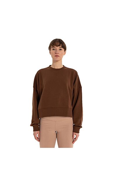 Inguz Organik Pamuk Oversize Sweatshirt Kahverengi
