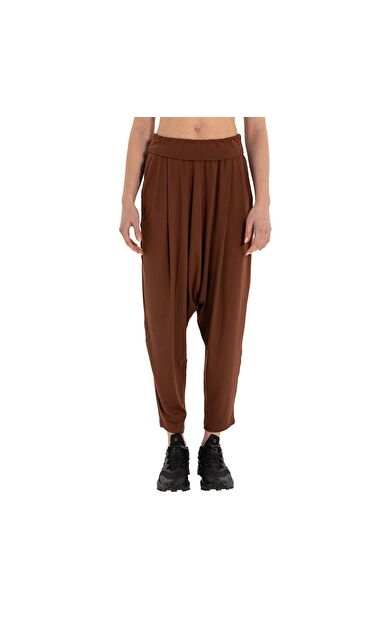 Inguz Beli Katlanabilir Yoga Şalvar Kahverengi