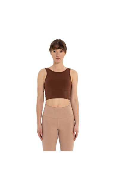 Inguz Kalın Askılı Ecovero Basic Crop Kahverengi