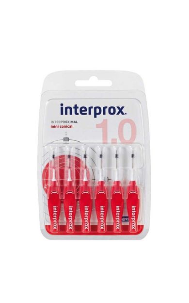 Interprox Interproximal Mini Conical 1.0mm Arayüz Fırçası 6 Adet KIRMIZI