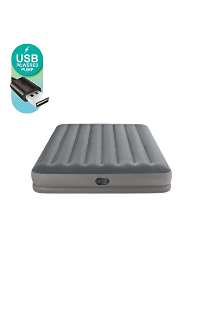 Intex Queen Dura-Beam Prestige Mid-Rise USB Pompalı Şişme Yatak 64114